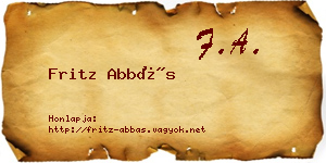 Fritz Abbás névjegykártya